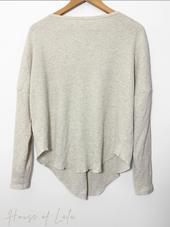 Babaton Waffle Knit Cardigan Oat Oversized Neutral Aritzia Small - Picture 3 of 9